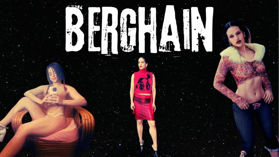 immagine dove si rappresenta il titolo della canzone tradotta Berghaine le immagini della cantante Rosalia