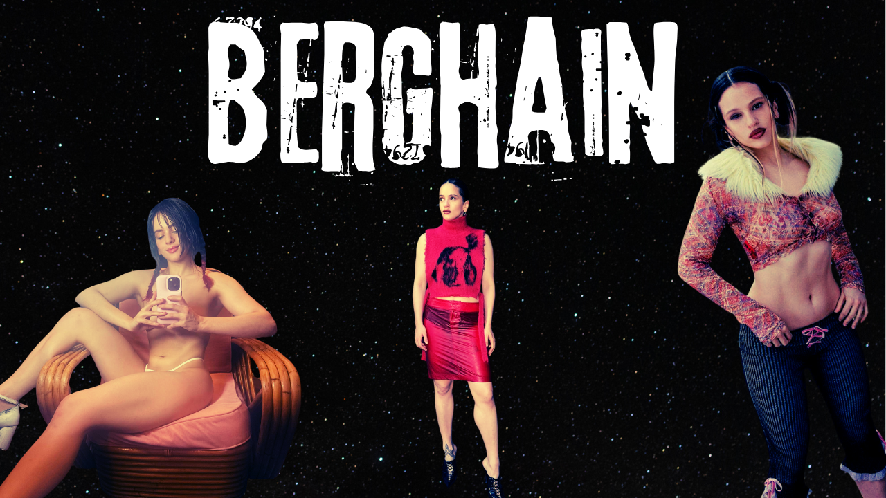 immagine dove si rappresenta il titolo della canzone tradotta Berghaine le immagini della cantante Rosalia